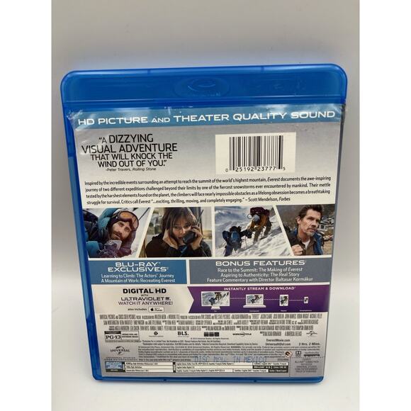 Everest Blu-ray & DVD Combo Pack No Digital - Excellent - Picture 2 of 5